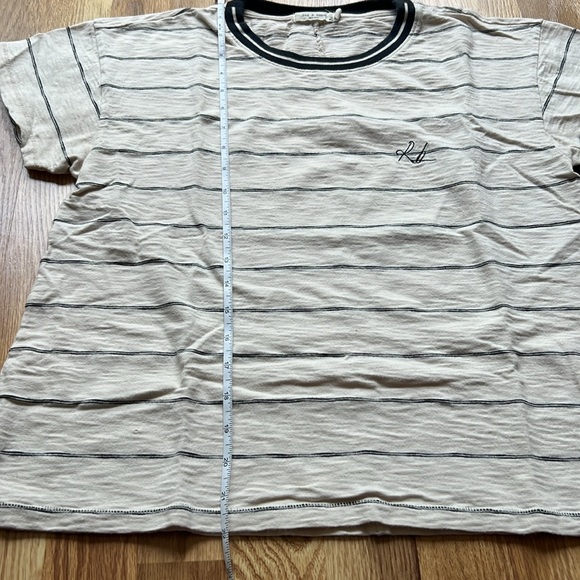 Rag & Bone Striped, Embroidered Short Sleeve Tee Shirt - Picture 8 of 11